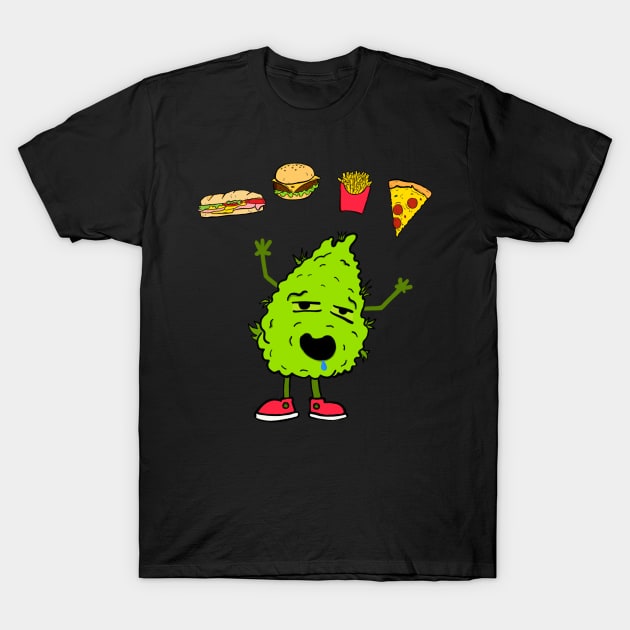 Cannabis Marijuana Bud Junk Food Love T-Shirt by UNDERGROUNDROOTS